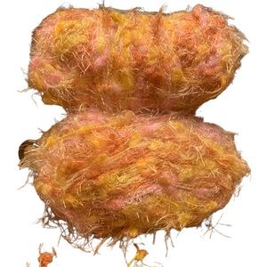 Vintage Unbranded  Bulky Yarn Orange Yellow Pink Crochet Knit Fall Crafts Autumn